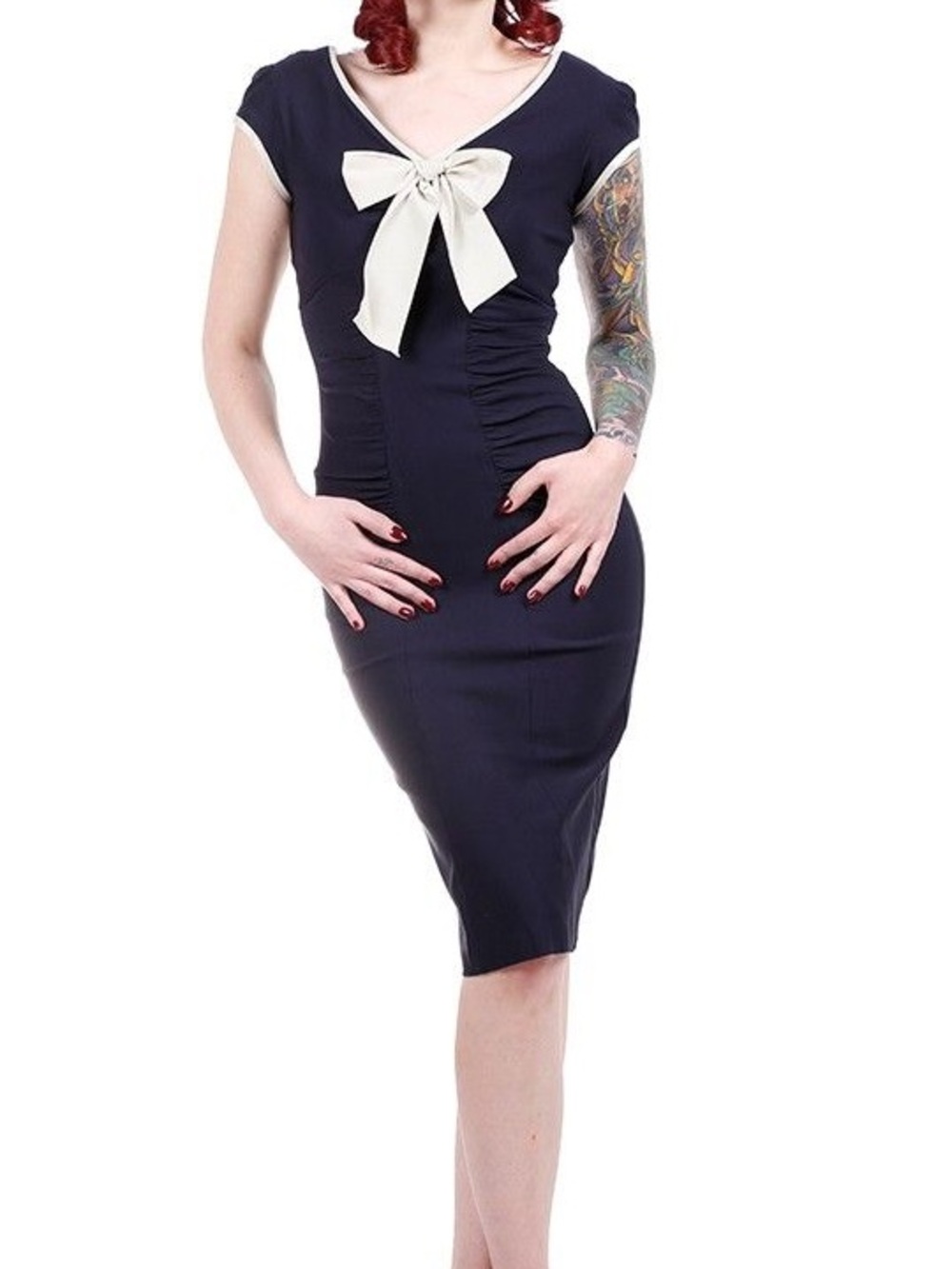 Newport 1950's Navy Fitted Dress by Stop Staring! Size L rockabilly 50s pinup